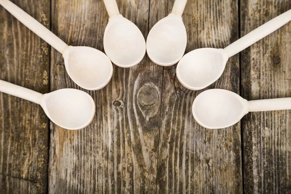 Six wooden spoons — Stock Photo, Image