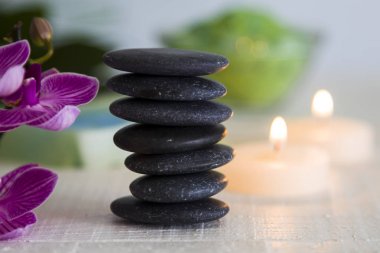 Spa uygulamaları ahşap tablo.