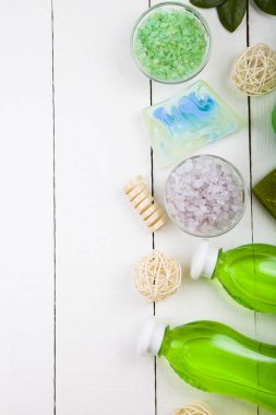 Spa uygulamaları ahşap tablo. 