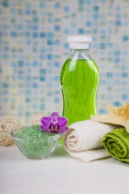 Spa uygulamaları ahşap tablo. 