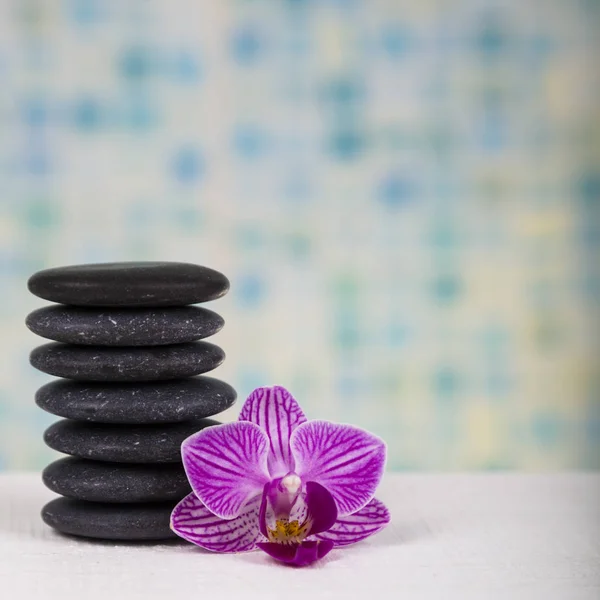 Spa stones and orchid