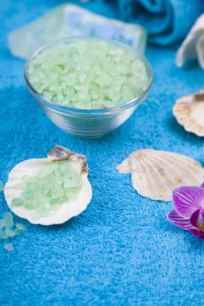 Spa uygulamaları üzerinde mavi bir havlu