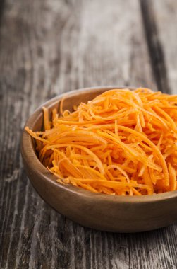 Bir kapta havuç rendeleyin