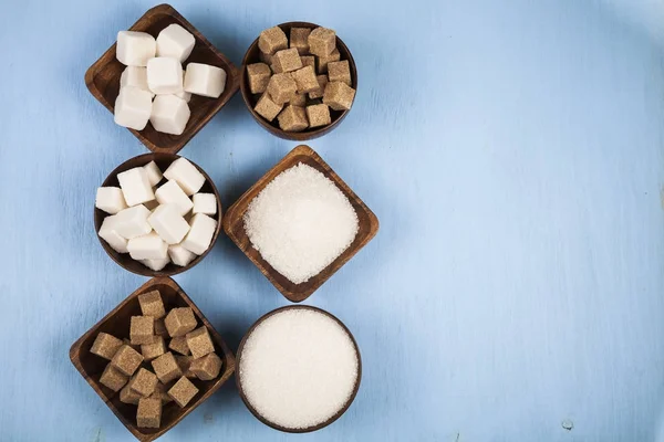 설탕의 6 그릇 — 스톡 사진