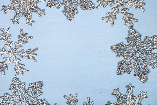 Frame of Christmas snowflakes — Stok Foto