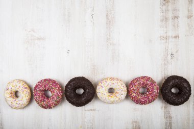 Çok renkli donut yakın çekim