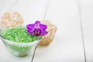 Spa uygulamaları ahşap tablo. 