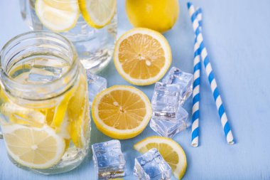 Limonlu serinletici buzlu soğuk su 