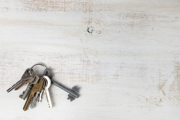 Keys Wooden Background Buying Property — Stock Photo, Image