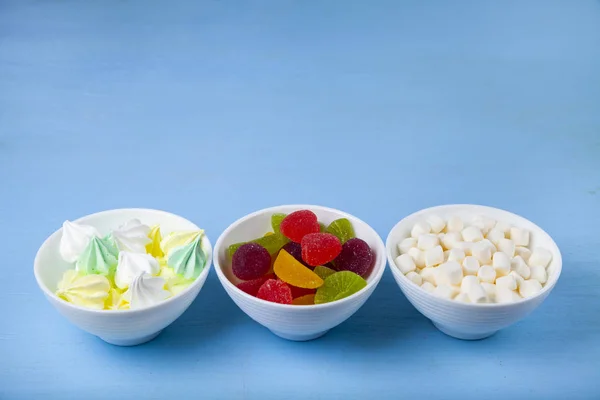 Merengue, marmelada e marshmallow — Fotografia de Stock