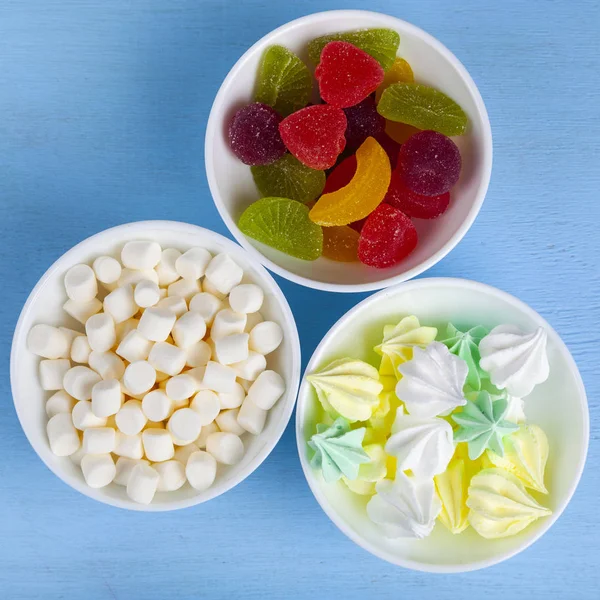 Meringue,marmalade and marshmallow — Stock Photo, Image