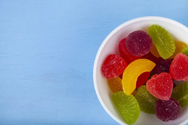 Multicolored marmalade in a bowl — Stock Photo, Image