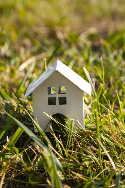 Casa na grama verde . — Fotografia de Stock