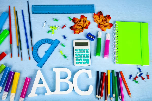 Items for the school and letters ABC