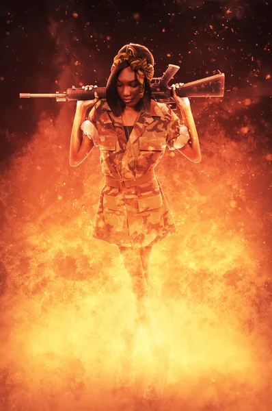 Żołnierz Kobieta — Zdjęcie stockowe