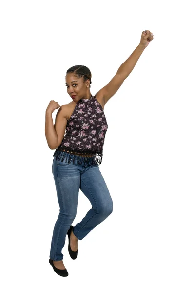 Mujer emocionada celebrando — Foto de Stock