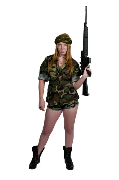 Una mujer soldado — Foto de Stock