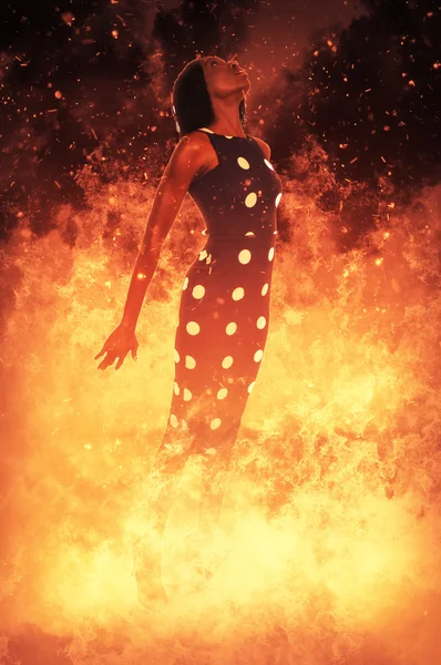 Woman on Fire — Stock Photo, Image