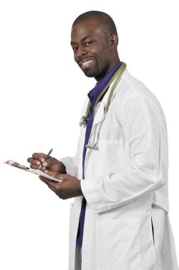 Afrika kökenli Amerikalı siyah erkek doktor 