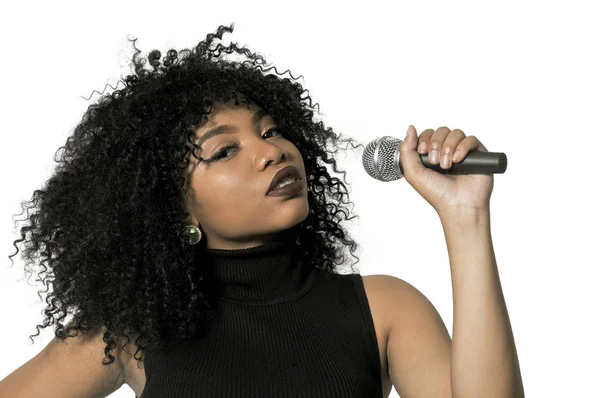 Afrikaanse zwarte vrouw zangeres — Stockfoto