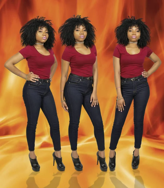 African American svarta vackra tonåriga kvinnor — Stockfoto