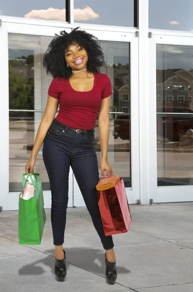 Donna shopping bags — Foto Stock