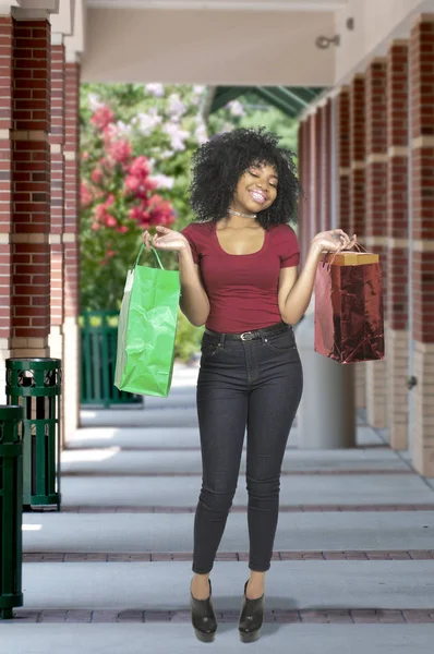 Donna shopping bags — Foto Stock