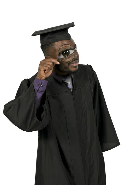 Noir afro-américain homme diplômé — Photo