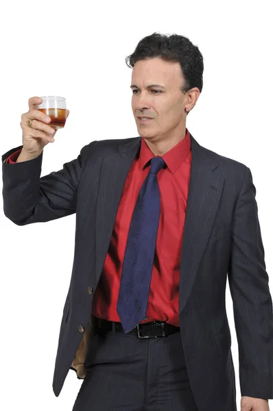 Homme d'affaires avec un cocktail — Photo