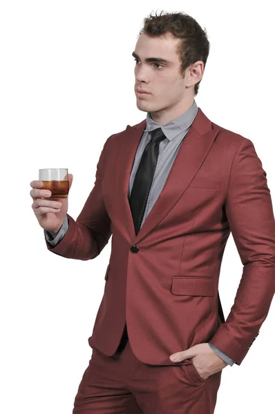 Uomo d'affari con un cocktail — Foto Stock