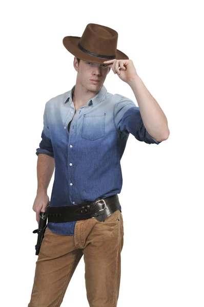 Bonito cowboy homem — Fotografia de Stock