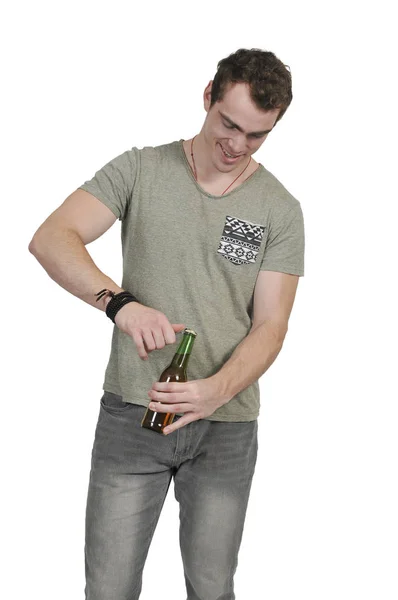 Man opening Beer — Stock Photo, Image