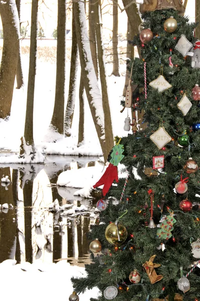 Διακοπές χριστουγεννιάτικο δέντρο — Φωτογραφία Αρχείου