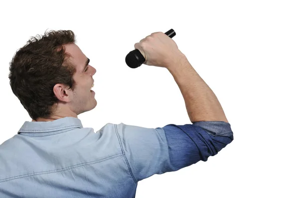 Hombre guapo cantante — Foto de Stock