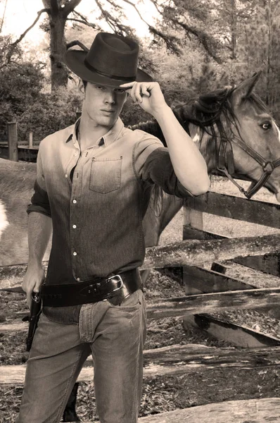 Yakışıklı kovboy erkek — Stok fotoğraf