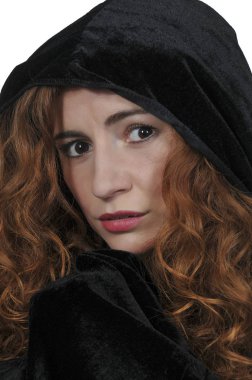 Woman wearing cloak clipart