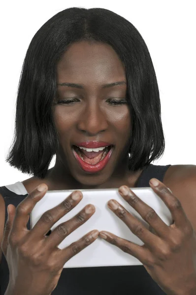 Woman Using Tablet — Stock Photo, Image