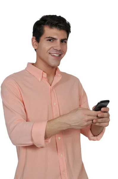 Homem bonito Texting — Fotografia de Stock