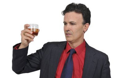 Bir kokteyl ile iş adamı