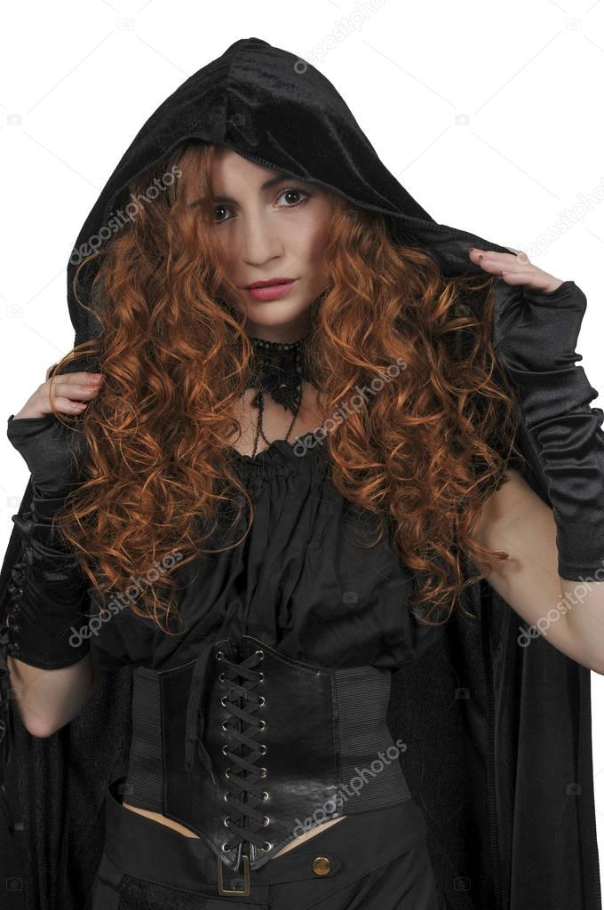 Woman wearing cloak