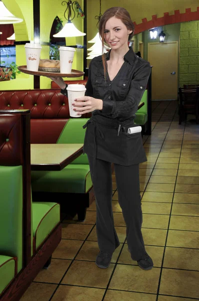 Kobieta serwera lub kelnerka — Zdjęcie stockowe