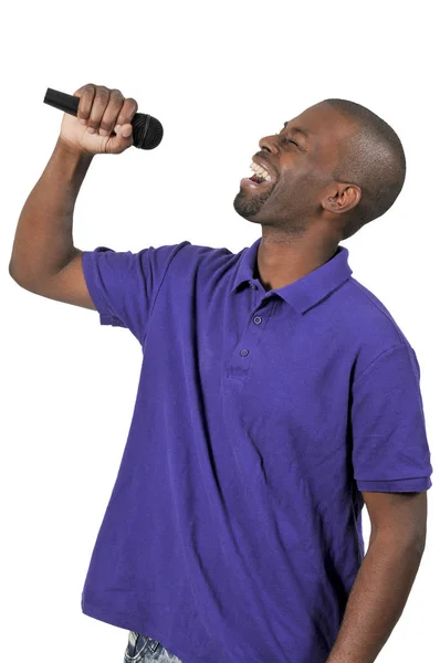 Jóképű férfi énekes — Stock Fotó