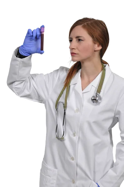 Doctor with Blood Sample — Stock Photo, Image