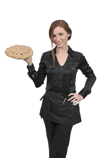 Woman server or waitress — Stock Photo, Image