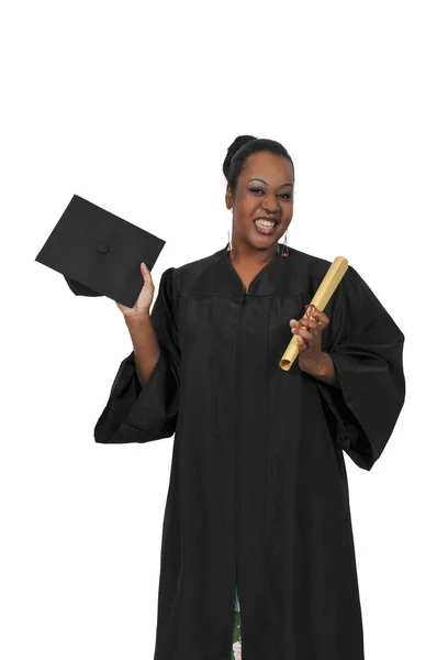 Siyah kadın mezunu — Stok fotoğraf