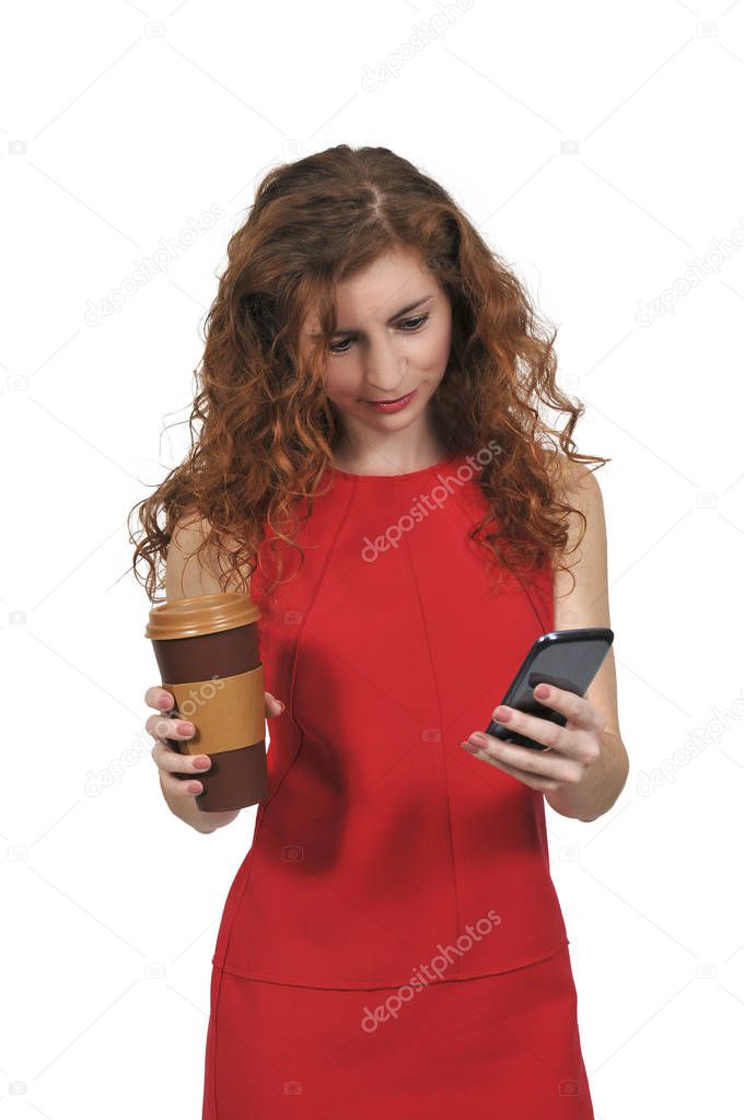 Woman on the Phone with Coffee