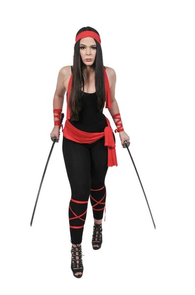 Woman Samurai Swordsman — Stock Photo, Image