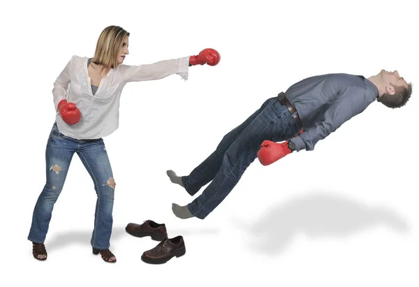 Knock-out bokser — Stockfoto