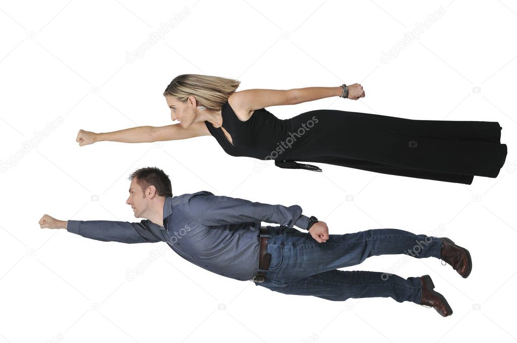 Falling or Flying Man and Woman