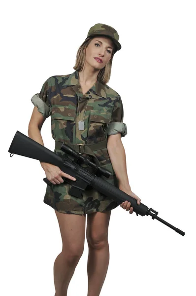 若い女性兵士 — ストック写真